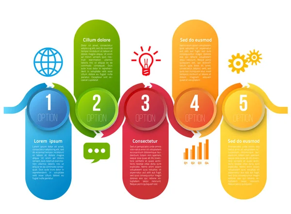 Infográficos com passos ou opções —  Vetores de Stock