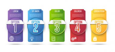 İş infographics kartları veya simgeler kümesi etiketleri