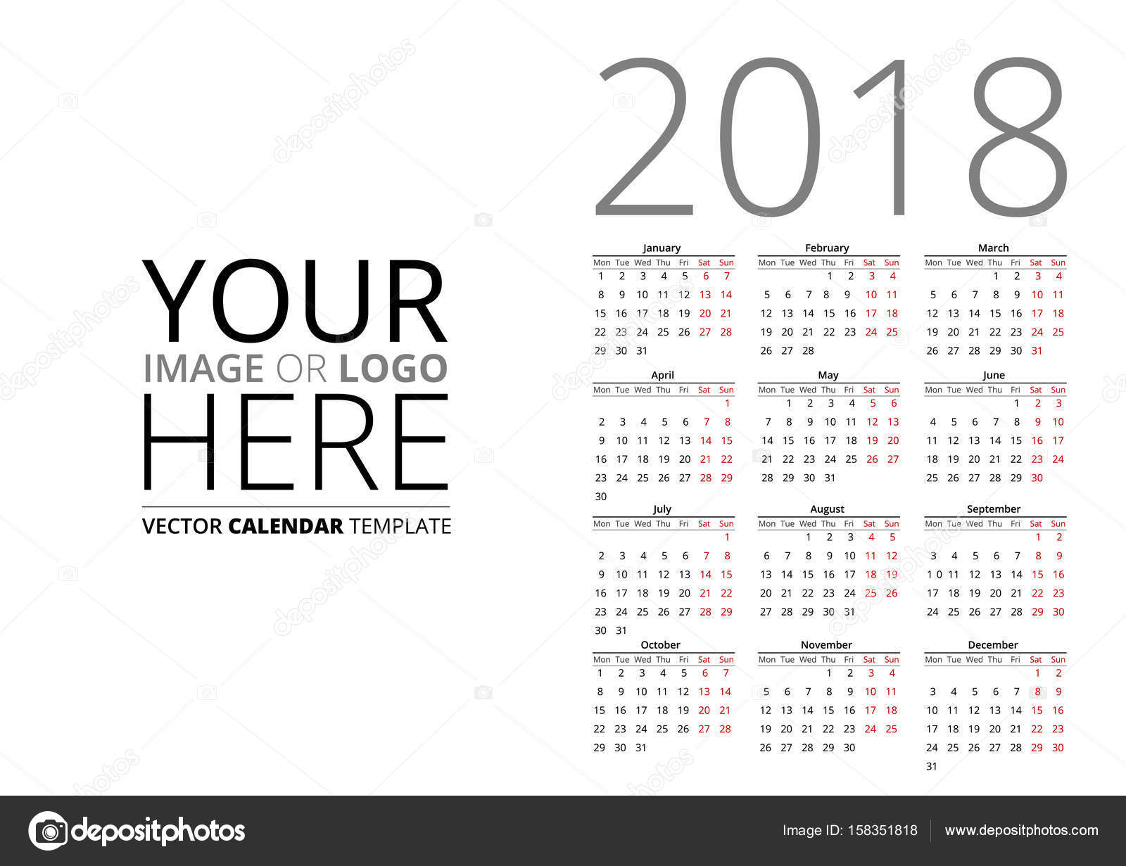 Calendar 18 Vector Stock Vector Image By C Iunewind