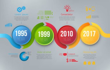 Adımları infographics grafiklerle işlem