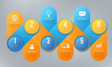 Adımları veya seçenekleri olan bilgi grafikleri