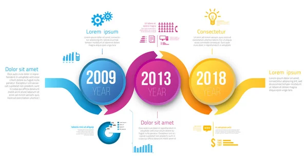 Process charts with steps infographics — Stock Vector