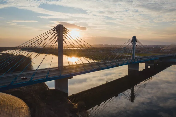 Brug zonsondergang uitzicht — Stockfoto