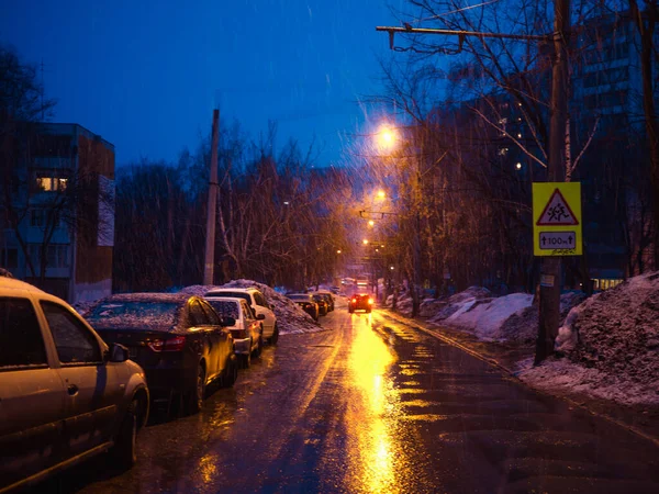 Gece Kış Şehri — Stok fotoğraf