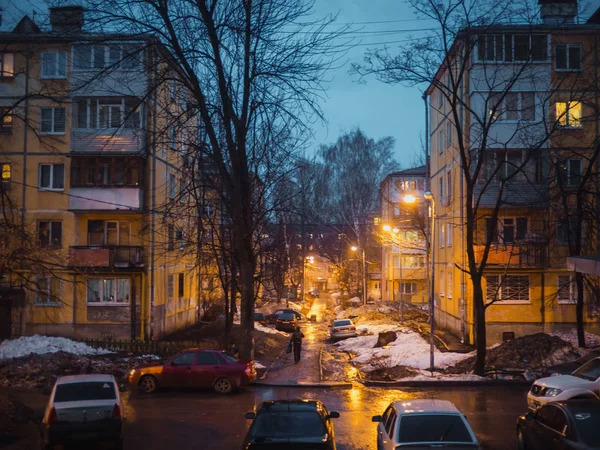 Осенний зимний город — стоковое фото