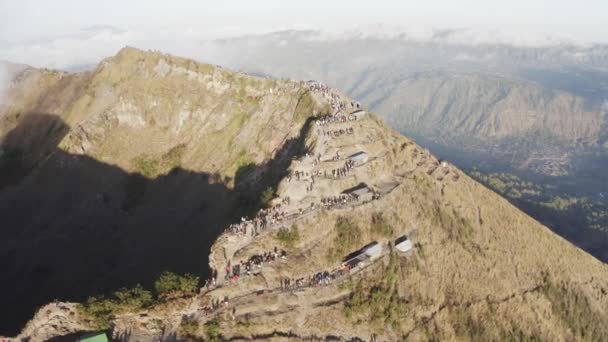 Morning Batur Aerial — Stock Video