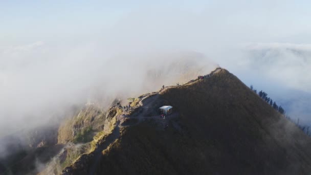 Morning Batur Aerial — Stock Video