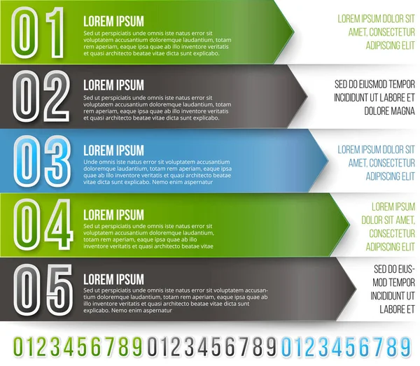 Πράσινα βέλη Infographics — Διανυσματικό Αρχείο