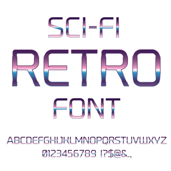 Sci-Fi retro font — Stock Vector
