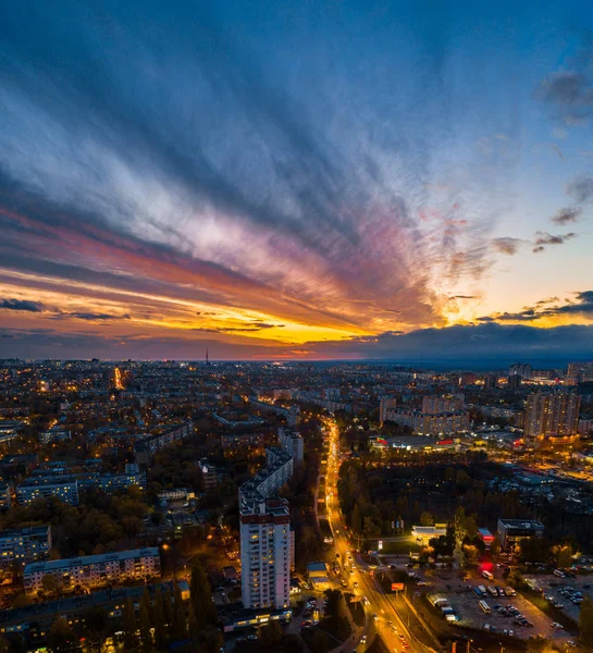 Road night anerial — Stock fotografie