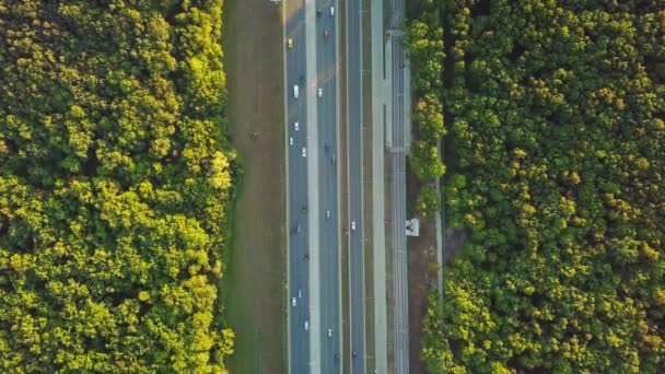 道路夜间空中飞行 — 图库视频影像