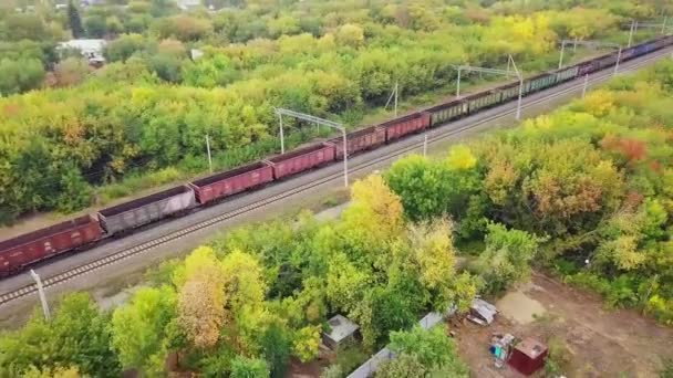 Railroad in industrial city district — Stock Video