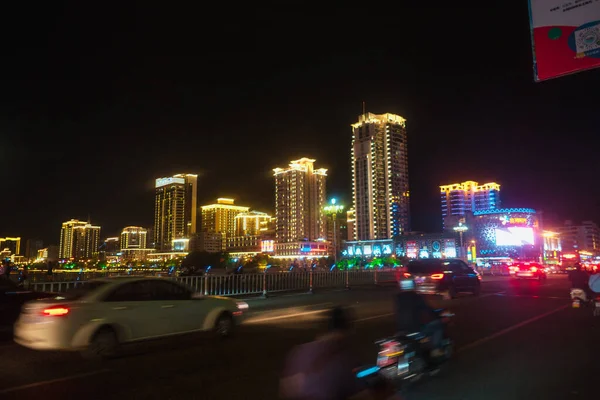 City neon oświetlenie — Zdjęcie stockowe