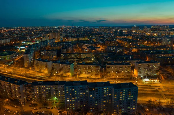 Вид на город с воздуха — стоковое фото