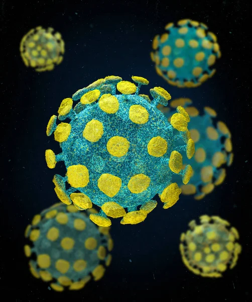COVID-19 μικροκόσμος ιού της ανθρώπινης έννοιας — Φωτογραφία Αρχείου
