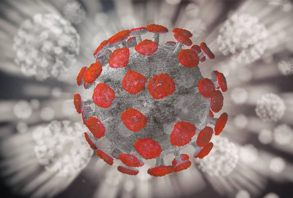 Вірус COVID-19 мікросвіт людської концепції — стокове фото