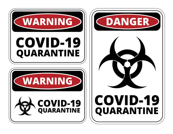 Covid-19 Danger Sign set — 스톡 벡터