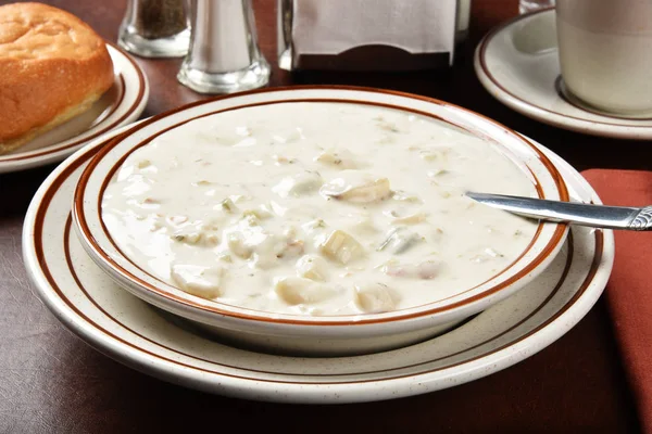 Nueva Inglaterra estilo almeja Chowder — Foto de Stock