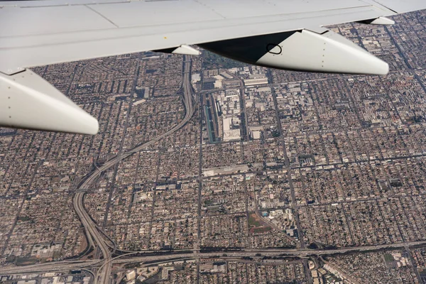 City seen from airplane — Stock Photo, Image