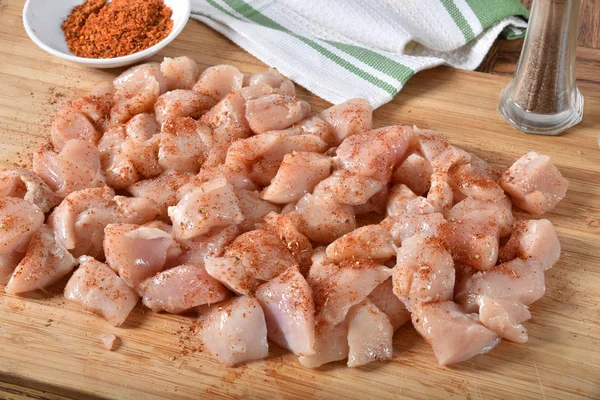 Diced chicken breasts — Stock Photo, Image