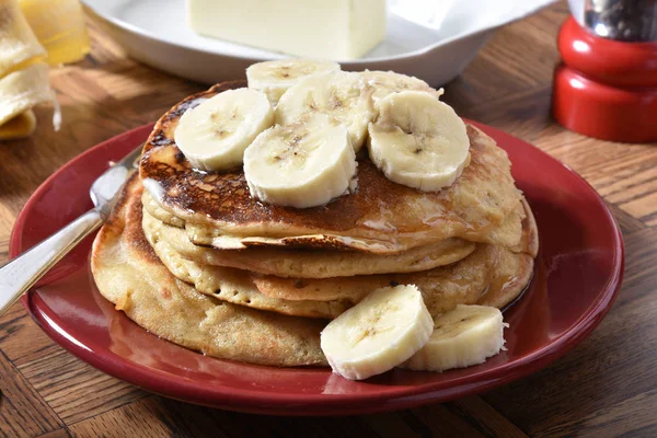 Amaranth pancakes with banana — Stock Photo, Image