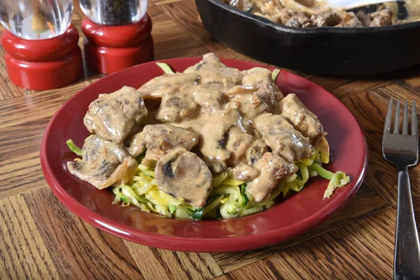 Zucchini Beef Stroganoff — Stock Photo, Image