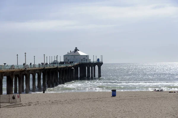 Pier Manhattan Beach Een Zonnige Dag — Stockfoto