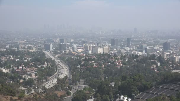 Vista Ángulo Alto Autopista Hollywood — Vídeo de stock