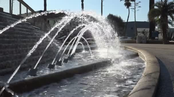 Hermosa Fuente Baile Aire Libre Parque — Vídeo de stock