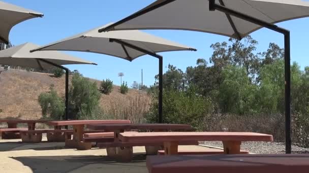 Picnic Tables Outdoor Picnic Area — Stock Video