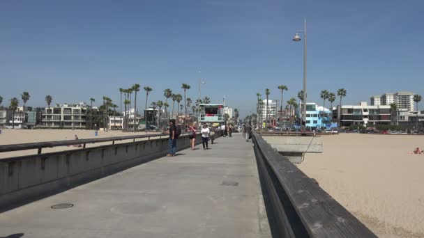 Los Angeles Abril 2018 Throngs People World Famous Venice Boardwalk — Vídeo de Stock