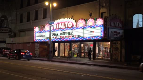 Los Angeles Febbraio 2019 Storico Rialto Theatre Nel Centro Los — Video Stock