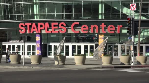 Los Angeles Ledna 2019 Staples Center Downtown Los Angeles — Stock video