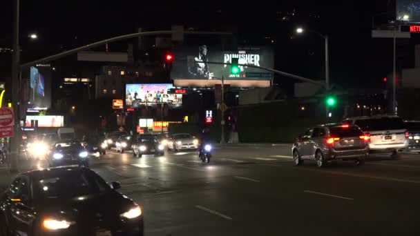 Los Angeles Février 2019 Célèbre Sunset Strip Vendredi Soir — Video