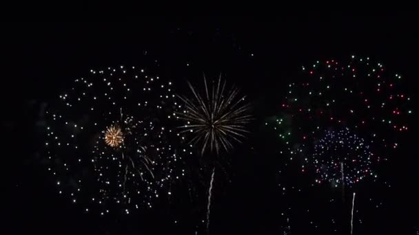 Egy Gyönyörű Tűzijáték Nagy Fináléja — Stock videók