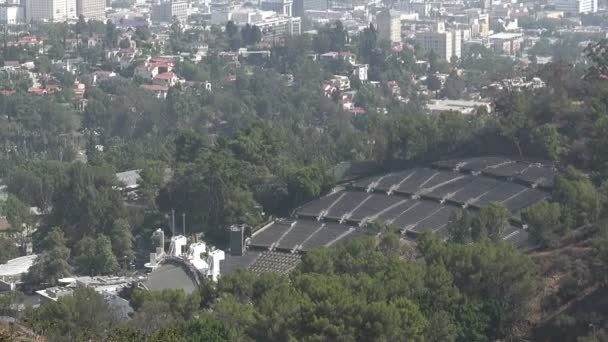 Vista Ariel Del Hollywood Bowl Skyline Los Ángeles — Vídeos de Stock