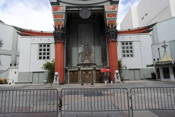 Hollywood Marzo 2020 Graumans Chinese Theatre Atrincherado Cerrado Durante Brote — Foto de Stock