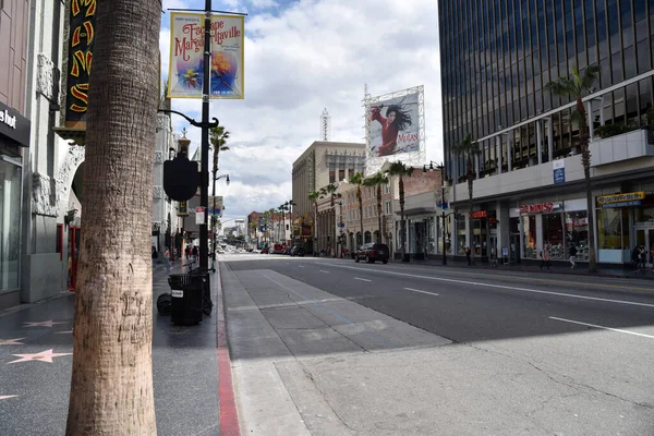 Hollywood Marzo 2020 Hollywood Boulevard Está Desierto Largo Del Paseo — Foto de Stock