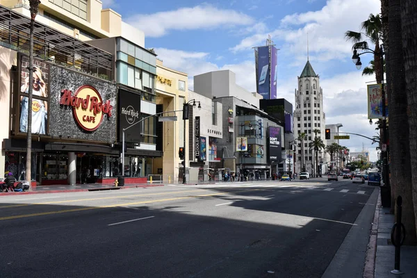 Hollywood Usa March 2020 Hollywood Blvd Deserted Walk Fame Coronavirus — Stock Photo, Image