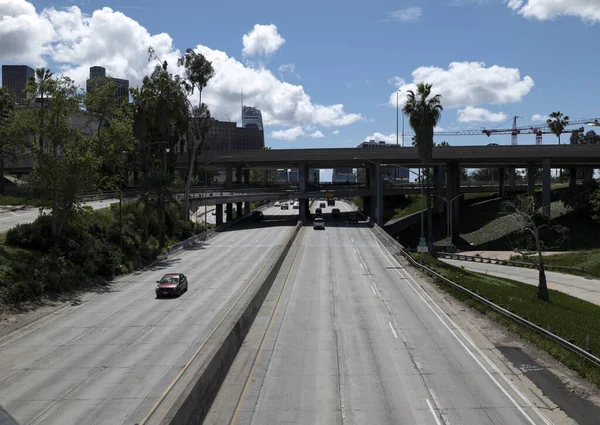 Los Angeles Marca 2020 Słynna Skrzyżowanie Autostrad 110 101 Los — Zdjęcie stockowe