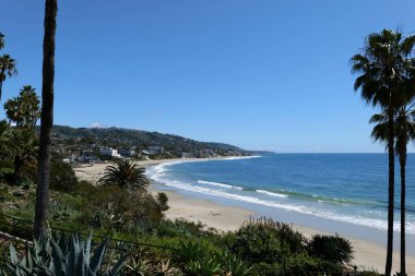 Laguna Beach California 'daki sahil şeridi, tropik bir cennet.