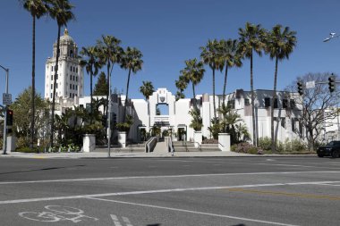 Beverly Hills, CA / USA - 27 Mart 2020: Beverly Hills Şehir Merkezi COVID-19 karantinası sırasında kapandı
