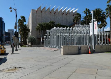 Los Angeles, CA / USA - 26 Mart 2020: Los Angeles İlçe Sanat ve Şehir Işıkları Müzesi Coronavirus kapanması sırasında terk edildi