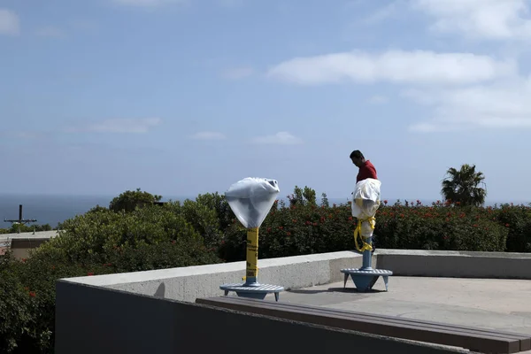 San Pedro Usa Aprile 2020 Telescopi Punto Panoramico Affacciato Sul — Foto Stock