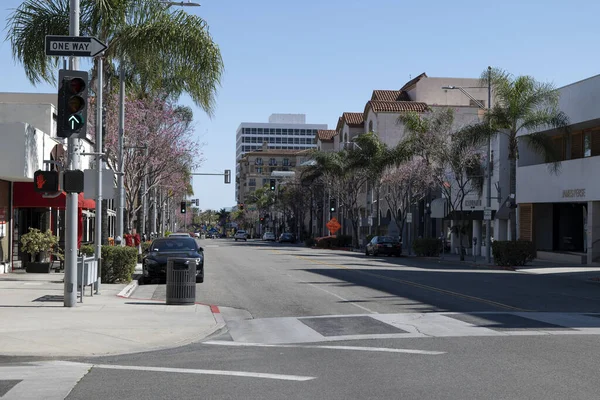 Beverly Hills Usa Marzo 2020 Una Calle Desierta Centro Beverly — Foto de Stock