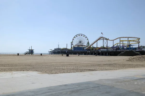 Santa Monica Usa April 2020 Παραλία Και Προβλήτα Της Σάντα — Φωτογραφία Αρχείου