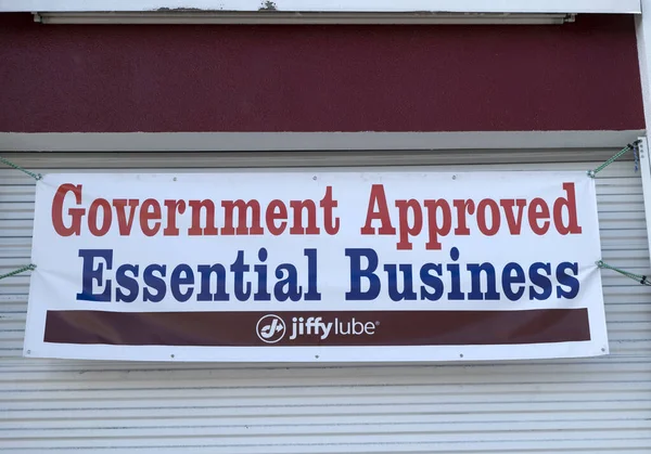 Los Angeles Usa April 2020 Government Approved Business Sign Business — Stock Photo, Image