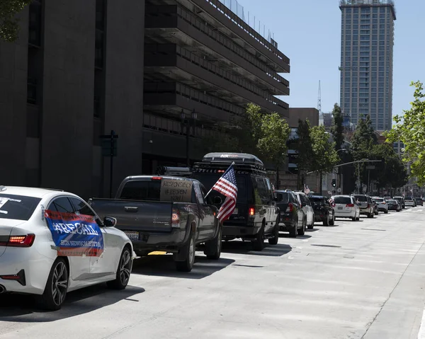 Los Ángeles Estados Unidos Abril 2020 Covid Pone Cuarentena Manifestantes — Foto de Stock