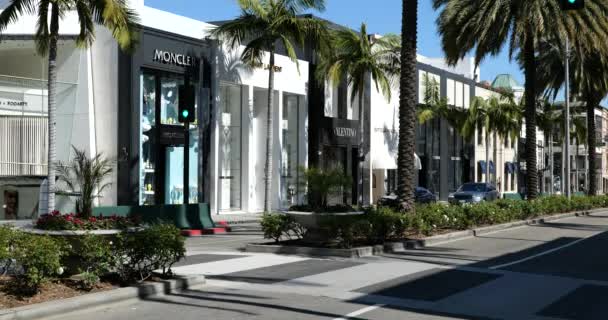 Beverly Hills Usa March 2020 Luxury Department Stores Rodeo Drive — Stock Video
