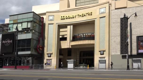 Hollywood Usa Dubna 2020 Hollywood Walk Fame Deerted Dolby Theatre — Stock video